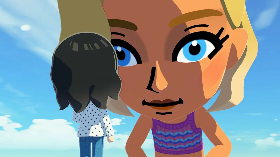 Mii wearing a striped sweater in Nintendo's official Tomodachi Life product gallery